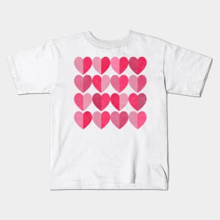 Shades of Love Pink Hearts Kids T-Shirt